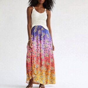 FARM Rio Ombre Pleated  Mariposa Maxi Skirt size XL